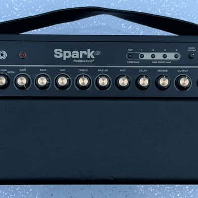 Positive Grid Spark 40 40-Watt 2x4" Modeling Guitar amp- Black + Spark Foot  Contol image 2