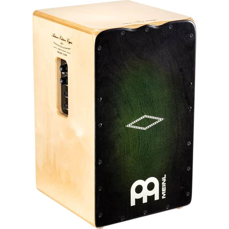 Meinl Percussion Artisan Cajon with Pickup, Dark Olive Burst