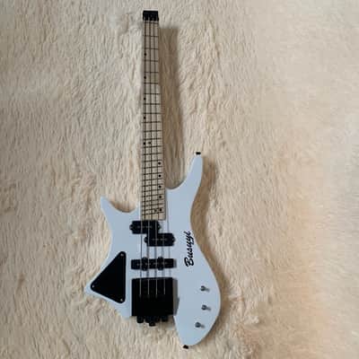 4 String Short Scale Neck Through Bass/6 String Tremolo Busuyi Double Sided, Headless Guitar Fanne image 1