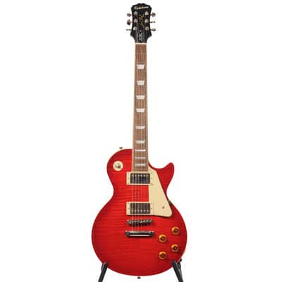 Epiphone 2019 Les Paul Standard Pro Electric Guitar & Bag - Transparent Cherry Red - Used image 2