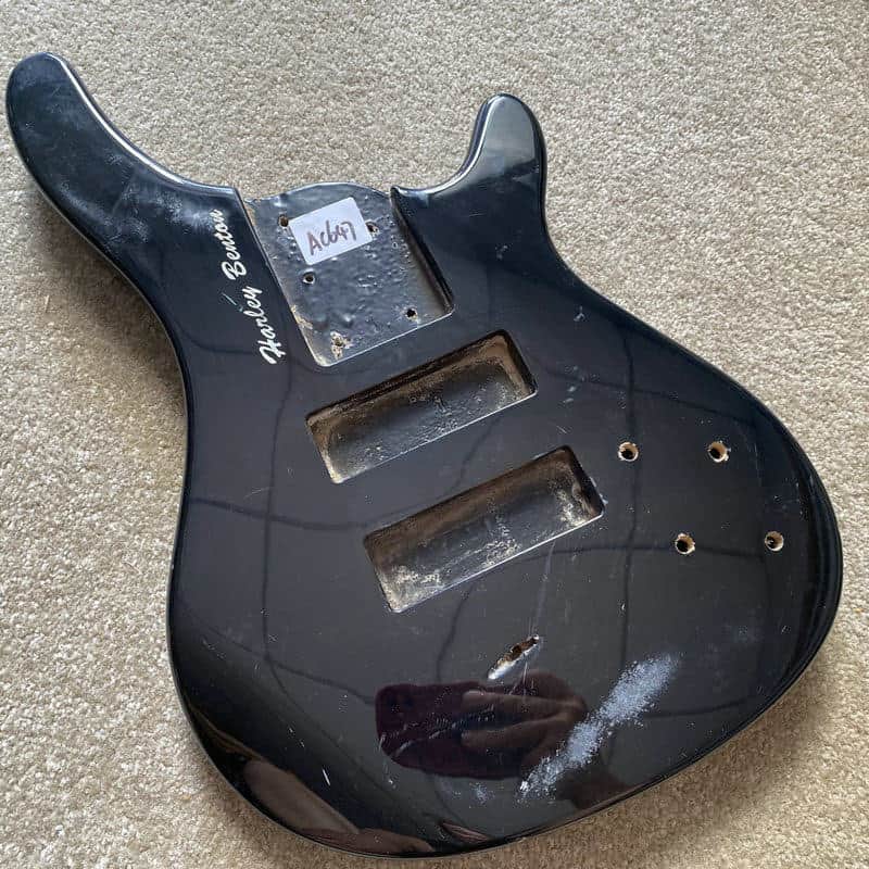 Black Harley Benton 6 String Bass Body image 1