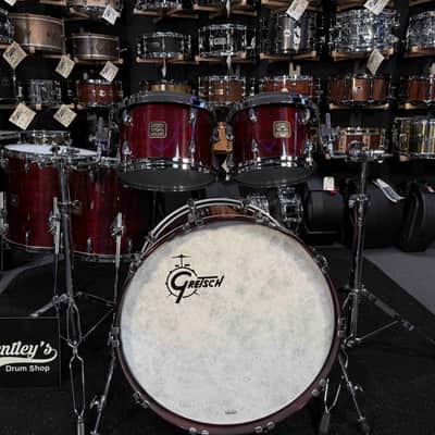 ~BENTLEY'S EXCLUSIVE~ Gretsch USA Custom 5-Piece 10/12/14/16/22 Drum Kit Set in Walnut Gloss Lacquer with Square Badges image 1