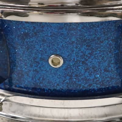 Rogers Holiday Powertone 5x14" Snare Drum Blue Sparkle Vintage 1960's Cleveland image 7