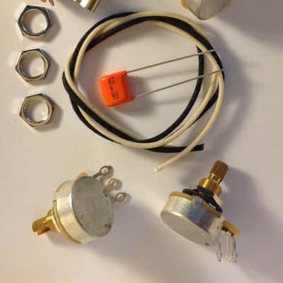 Wiring Harness Kit For J Bass 500k CTS 450G Knurled Pots .047uf 716P Orange Drop Cap image 2