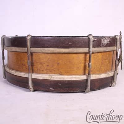 *Vintage 15x4" Birdseye Maple Snare Drum 2Ply Wood Calf Skin Heads Vintage 1900s image 3
