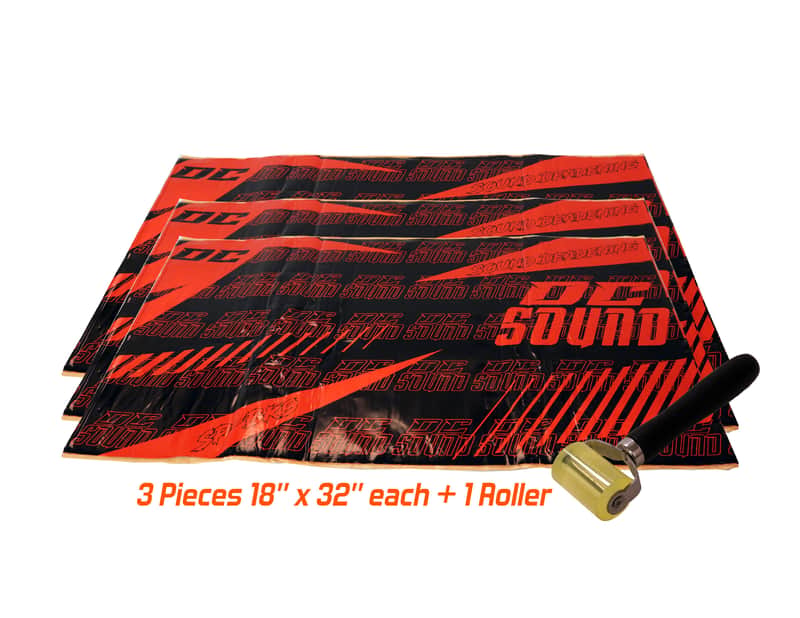 DC Sound SP-BK3 3 Sheets 18" x 32" Sound Deadening Noise Insulation Vibration Dampening Material Bulk Kit +Roller image 1