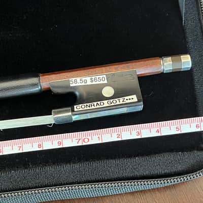 Antique vintage Conrad Gotz*** 3 star bow Violin Bow - grafted, repaired, and just a bit longer image 1