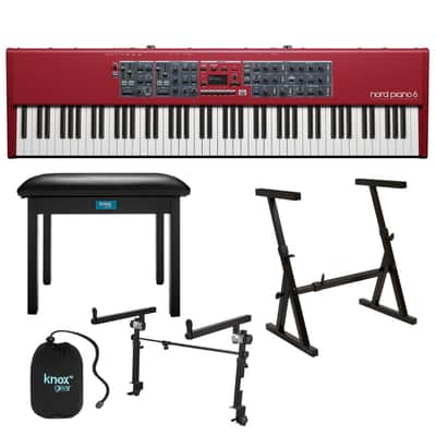 Nord Piano 6 88-Key Hammer Action Keybed Portable Piano (Red) Bundle image 1
