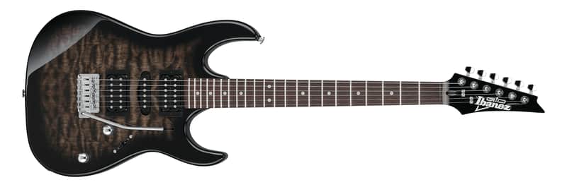 Ibanez GIO GRX70QA Transparent Black Burst image 1