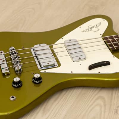 1966 Gibson Thunderbird IV Non-Reverse Vintage Bass, Inverness Green w/ Case image 6