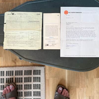 1972 Martin D-35S | One Family Owned Since New | Original Invoice | Factory Letter | Warranty Card | Original Case image 11