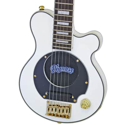 Pignose PGG-259-WH Basswood Body Bolt-On Maple Neck Mini/Travel Built-In Amp 6-String Electric Guitar w/Gig Bag image 5