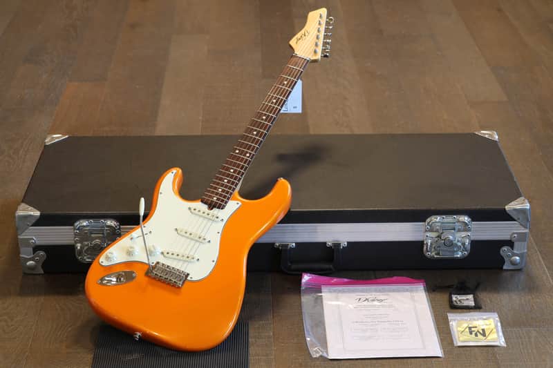 Lefty! 2019 D'Pergo Aged Vintage Classic Limited Brazillian Electric Guitar Orange + HSC image 1