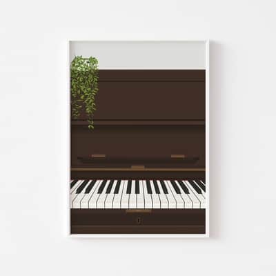 Piano Keys Print - Upright Piano Poster, Piano Teacher, Music Room Art, A4 Size image 3