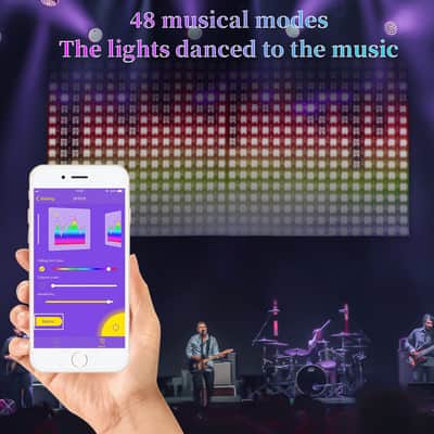 16X32 512 Pixels Ws2812B Music-Sync Led Panel, Individually Addressable Led Module Matrix Screen, Music Rhythm Display,(16X16 Pixels Panel *2, Sp107E Music Controller X1) image 5