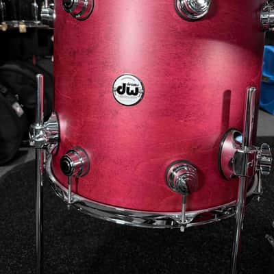 DW Collector's Series SSC Pure Maple 4-Piece 10/12/16/22 Drum Kit Set in Cherry Satin Oil Stain w/ Chrome Hardware image 5