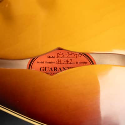 2014 Gibson Custom Shop Memphis ‘64 ES-345TD - Historic Burst VOS | USA Vintage 1964 Reissue Varitone Switch 3.79kg | CoA OHSC image 18