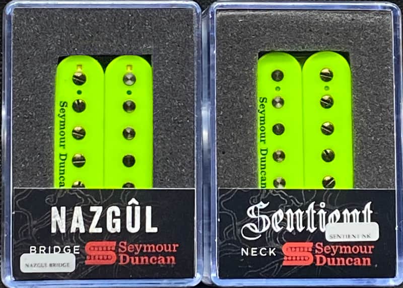 Seymour Duncan Nazgul Bridge & Sentient Neck 6 String Neon Green Humbucker Passive Guitar Pickup Set image 1