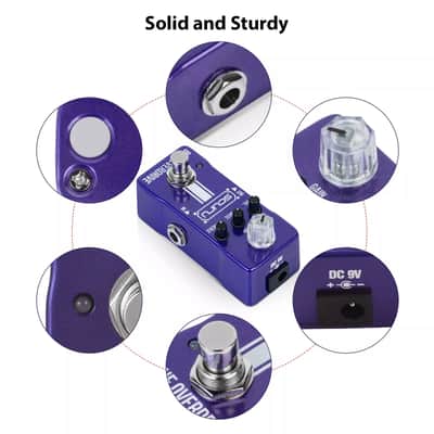 SCURU Blue Overdrive Guitar/Bass Effect Pedal GAIN/VOL/BASS/TREBLE Powerful EQ Made By Caline image 4