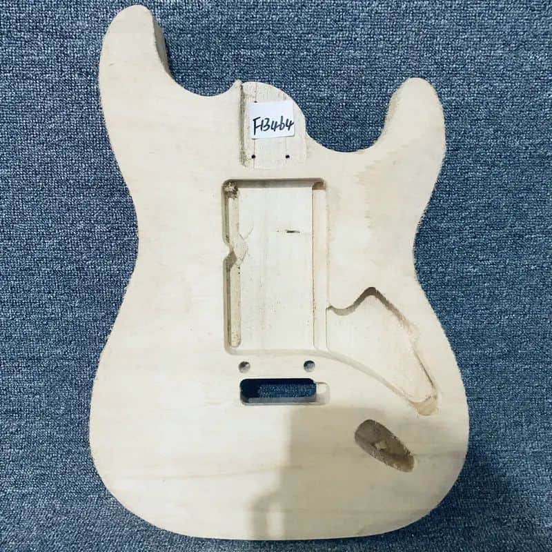 Unfinished Stratocaster Strat Style Basswood Guitar Body with 2 Point Bridge Mount image 1