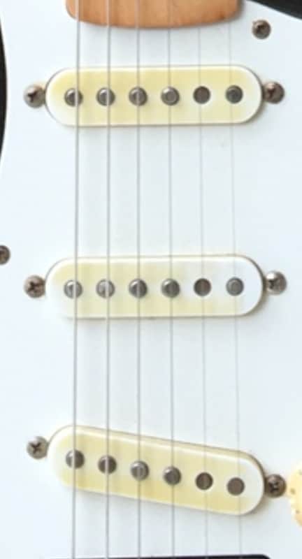 Shed Custom Order handwound '54 strat pickups aged covers white image 1