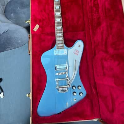Gibson Firebird T 2017 - Pelham Blue + Vibramate Bigsby B5 + String Spoiler image 6