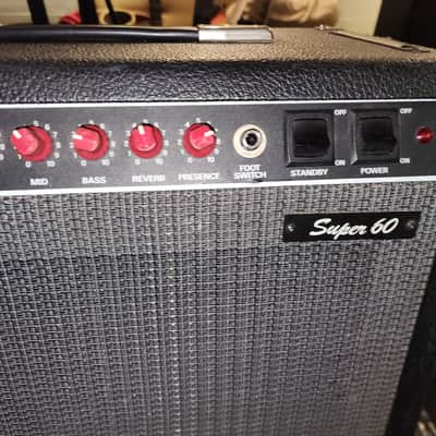 Fender Super 60 2-Channel 60-Watt 1x12" Guitar Combo 1988 - 1992 - Black image 4