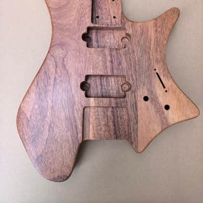 Natural Mahogany Wood HH Headless Guitar Body