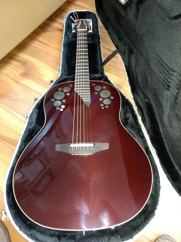 Ovation Adamas W681T 2004 Dark Red Carbon Fiber image 1