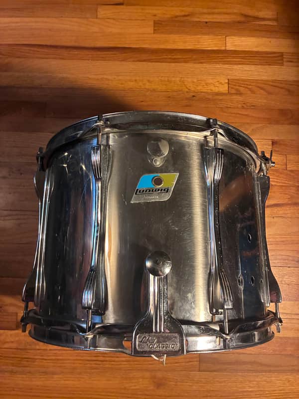 Ludwig 14x10 Stainless Steel Marching Snare Drum 1970s - Steel image 1