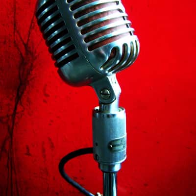 Vintage RARE 1940's Shure 556C dynamic cardioid microphone w Atlas DS-5 stand Elvis image 5