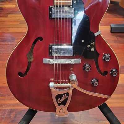 Guild Starfire III Hollow Body Guitar with Guild Bigsby & Brand New Gator Hard Case 1966 - Cherry Red image 2