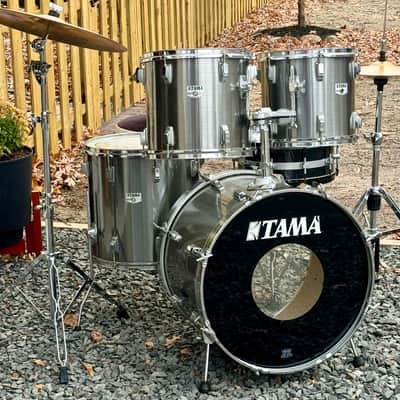 Tama Vintage swingstar 22/16/13/12 80s - Gun metal chrome image 2