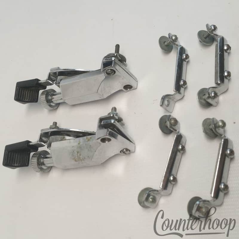 *Pearl Parts Lot 2x 2 5/8" - 3" Throw-Off/Strainers 4x 2 1/2" Butt Plates Chrome image 1