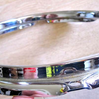 10" 6-Lug Triple-Flanged Heavy-Duty Hoop Rim Chrome NOS image 4