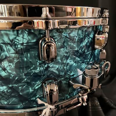 Tama Starclassic Performer  Walnut/ Birch 6.5x14 Snare Drum - Turquois pearl image 8