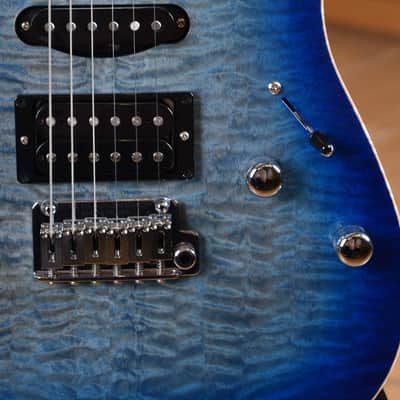 Schecter Custom Shop Sunset Custom II HSS Maple Neck Transparent Sky Blue image 14