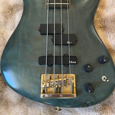 Super Rare 1989 1990 1992 Greco PXB-1200 PXB 1200 PXB1200 Phoenix 4 string Bass - Transparent Blue MIJ Japan Fujigen 26 frets brass nut P Duce pickups MIJ Ibanez Prestige HSC image 4