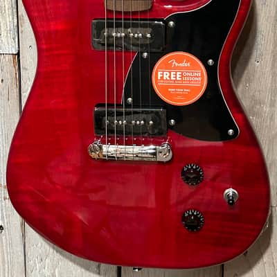 New Squier Paranormal Strat-O-Sonic - Crimson Red Transparent, Support A Brick and Mortar Store, Shop Here! image 4