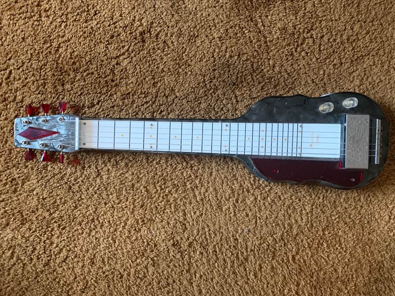 Magnatone Varsity Lap Steel and Amp Set 1950 Grey Pearloid image 1