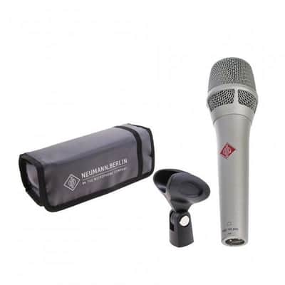 Neumann KMS 105 Supercardioid Condenser Handheld Vocal Microphone - Nickel with On-Stage Stands MS7701B Microphone Stand and XLR Cable image 2