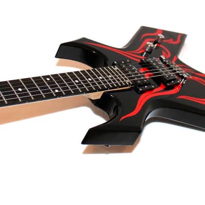 B.C. Rich MMWTF Metal Master Warlock Black Tribal Fire Electric Guitar image 4