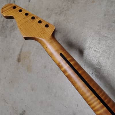 Flame Roasted Maple Strat Neck fits fender Stratocaster body 22 frets image 6