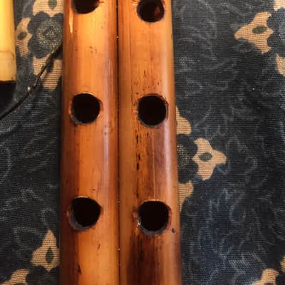 No Brand Arabic Mijwiz Double Folk Clarinet - Natural Cane and Bamboo (heat treated and polished with its own oils) 1990s - Natural Cane and Bamboo (heat treated and polished with its own oils) image 5