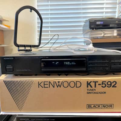 Kenwood KT-592 Quartz Synthesizer AM FM Stereo Tuner with Instructions, AM/FM Antennas Box; Tested SEE VIDEO image 1