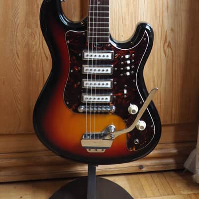 VIDEO! 1970s Japan Sakai (Teisco-ish) "Hertiecaster" guitar - pro Setup, player ready image 2