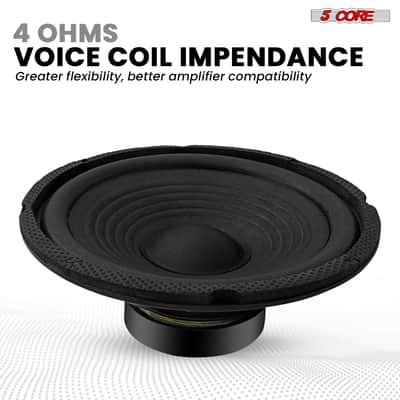 5 Core 6 Inch Subwoofer Pair 300W Car Audio Sub Woofer 4 Ohm Deep Bass Replacement Loud Speaker image 3