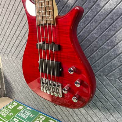 Dillion Avalanche Bass Rare Five String BEAST! Cherry! In-USA Setup! 2000's - Red image 2