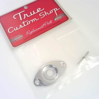 True Custom Shop® Chrome Recessed Football Jack Plate for Fender Tele Strat Bass image 3