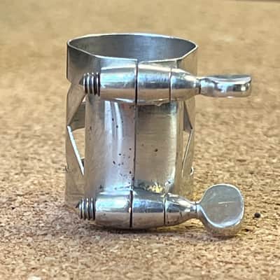Vintage Selmer ‘404’ metal tenor saxophone ligature and mouthpiece cap set image 5